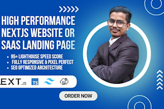 build a high performance nextjs website or saas landing page