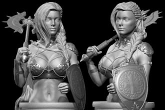sculpt realistic 3d head bust model 3d face statue model for 3d printing