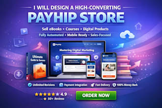 design a payhip website or payhip store to sell digital products online