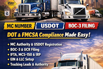 get your mc number usdot number fmcsa registration and trucking compliance done