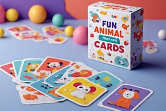 design professional custom kids card game affirmation and educational flashcards