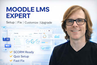 setup, customize, fix, upgrade moodle lms, courses, quiz, scorm website