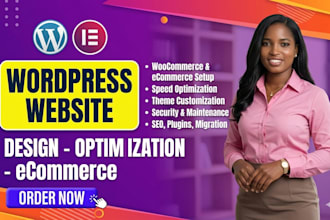 design wordpress website design, woocommerce, speed optimization, plugin setup