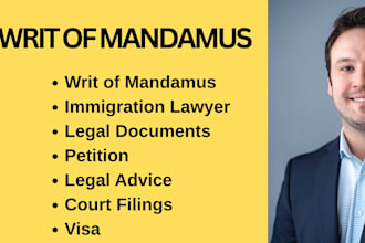 draft a uscis writ of mandamus petition for green card or visa delay