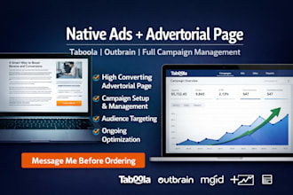 manage your taboola, outbrain native ads campaign with high converting advert