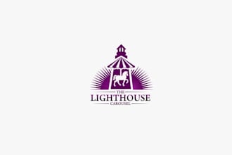 design the lighthouse carousel wedding planning logo