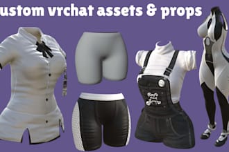 create custom vrchat avatar props, accessories, weapons, outfits, pc and quest