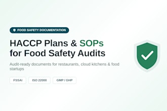 create haccp plans and sops for food safety audits
