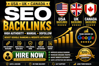 build USA UK canada SEO backlinks for google ranking