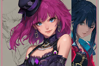 draw anime character illustration