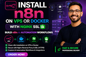 install n8n on vps or docker with nginx SSL, build n8n ai automation workflows