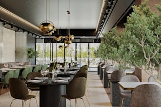 renovate fast food restaurant interior,beach restaurant,lobby render,lounge area