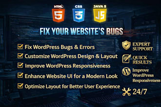 quickly fix your website bugs using HTML, CSS, and javascript