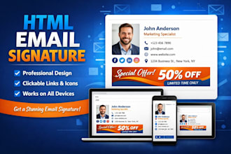 create email signature, clickable html email, signature, email signature