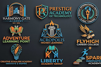 design custom education school college university academy logo with branding ki