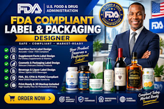 design fda compliant nutrition facts supplement label, packaging for eu, cfia