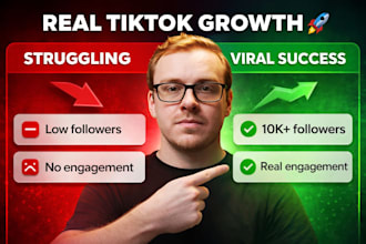 grow your tiktok to a 10k plus audience with real followers and engagements