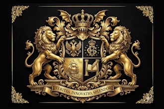 design luxury family crest coat of arms and heraldic logo