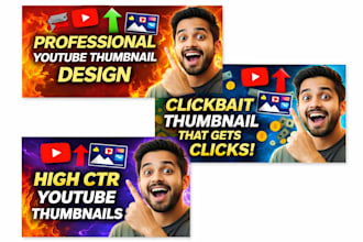 create professional clickbait thumbnail for youtube