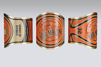 create luxury cigar band, premium label and cigar box design