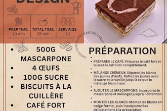 design professional recipe cards for your blog or cookbook
