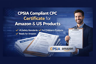 provide cpsia compliant CPC certificate for amazon USA products