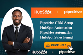 setup hubspot and pipedrive CRM automation and sales funnels