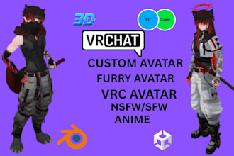 do custom vrchat avatar furry avatar vrc avatar nsfw sfw vr character 3d model