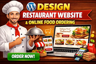 design a restaurant wordpress website, catering website, online food ordering