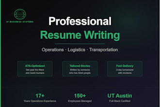 write a professional resume and cover letter for ops roles