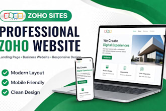 design a responsive zoho website, zoho sites, and landing page