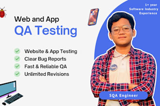 do website and app testing with clear bug reports