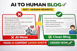 turn ai transcripts into natural SEO blog posts
