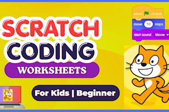 create scratch coding worksheets for kids and beginners