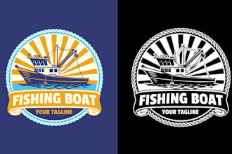 design or redesign marine boat yacht shipping logo t shirt