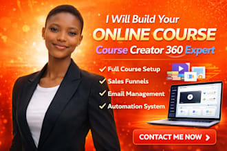 build and set up a course creator 360 clone with full funnel automation