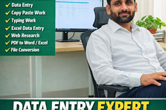 do data entry, copy paste and web research