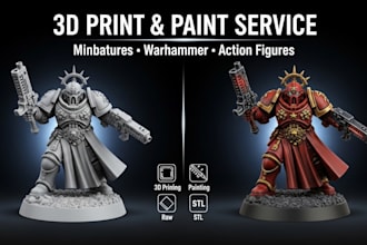 print and paint for miniature painting warhammar painting action figure model
