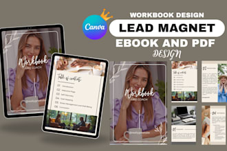 design ebook, pdf lead magnet, fillable pdf ebook design, canva workbook design