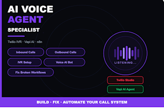 build twilio IVR ai voice agent, inbound outbound calling system, n8n ai agent