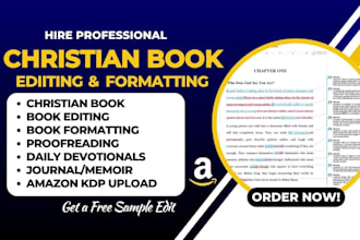 do christian book editing proofreading formatting devotional journal book editor