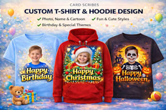 design cute custom kids t shirt and hoodie for your brand or event