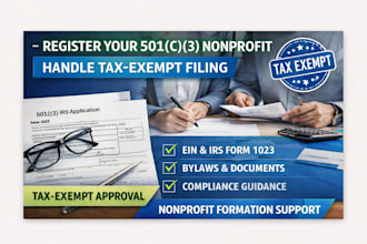 register your 501c3 nonprofit and handle tax exempt filing