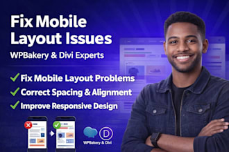 fix wpbakery, divi responsive issues, mobile layout and wordpress design problem