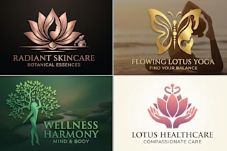design a minimalist skincare, yoga, wellness, healthcare logo