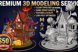 create 3d game asset with texture and studio light setup