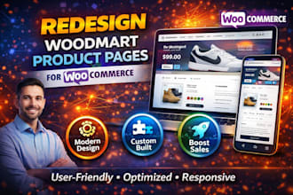 redesign woodmart product pages for woocommerce website