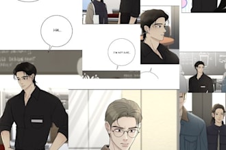 draw webtoon panel illustration, graphic novel comic page, manga, webtoon artist