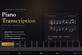 do piano transcription of any audio to accurate sheet music