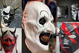 3d print and paint anime cosplay mask 3d mask model 3d helmet stl file printing